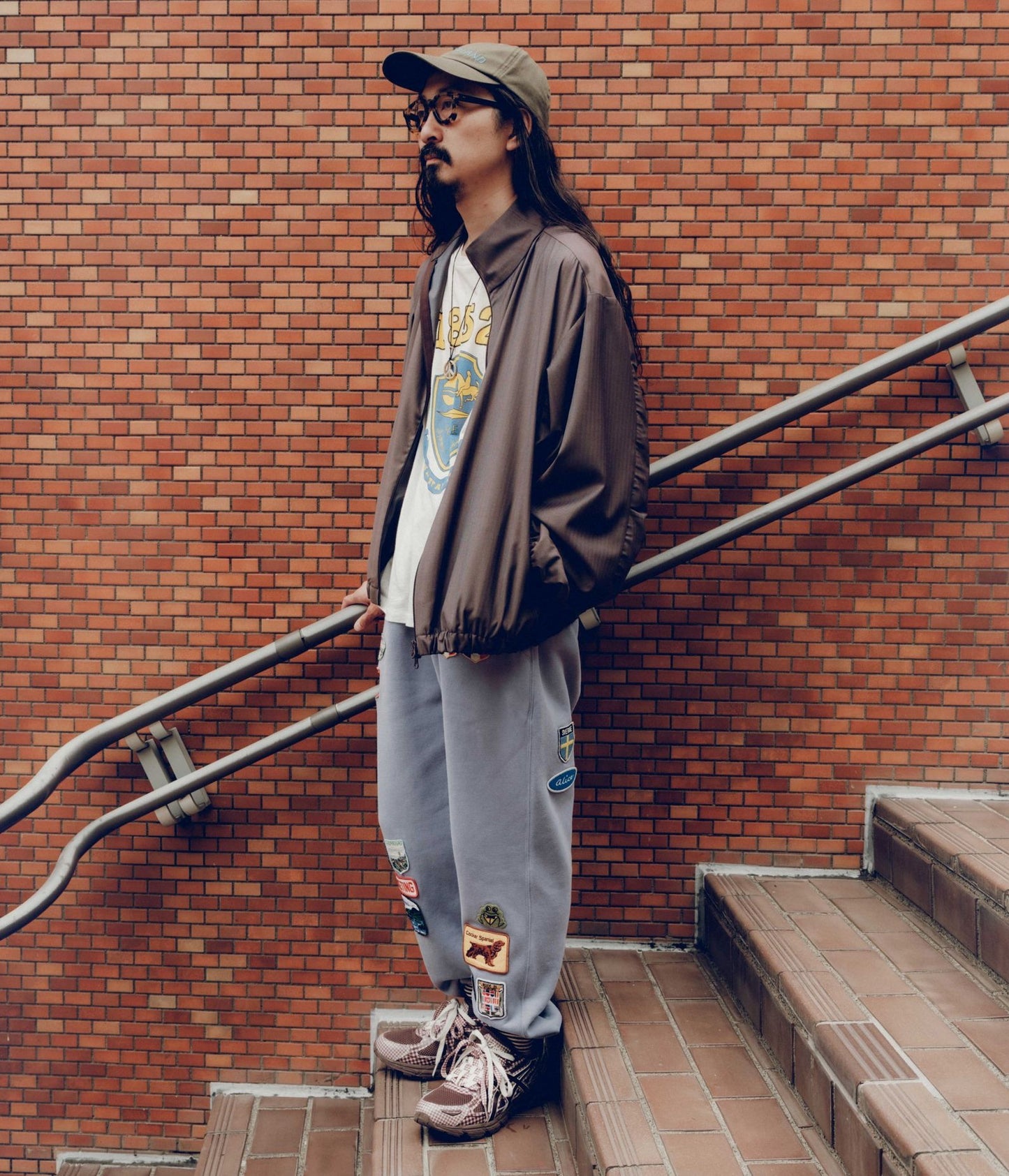 BODE ''WARMUP PATCH JOGGERS'' (BLUE GRAY)