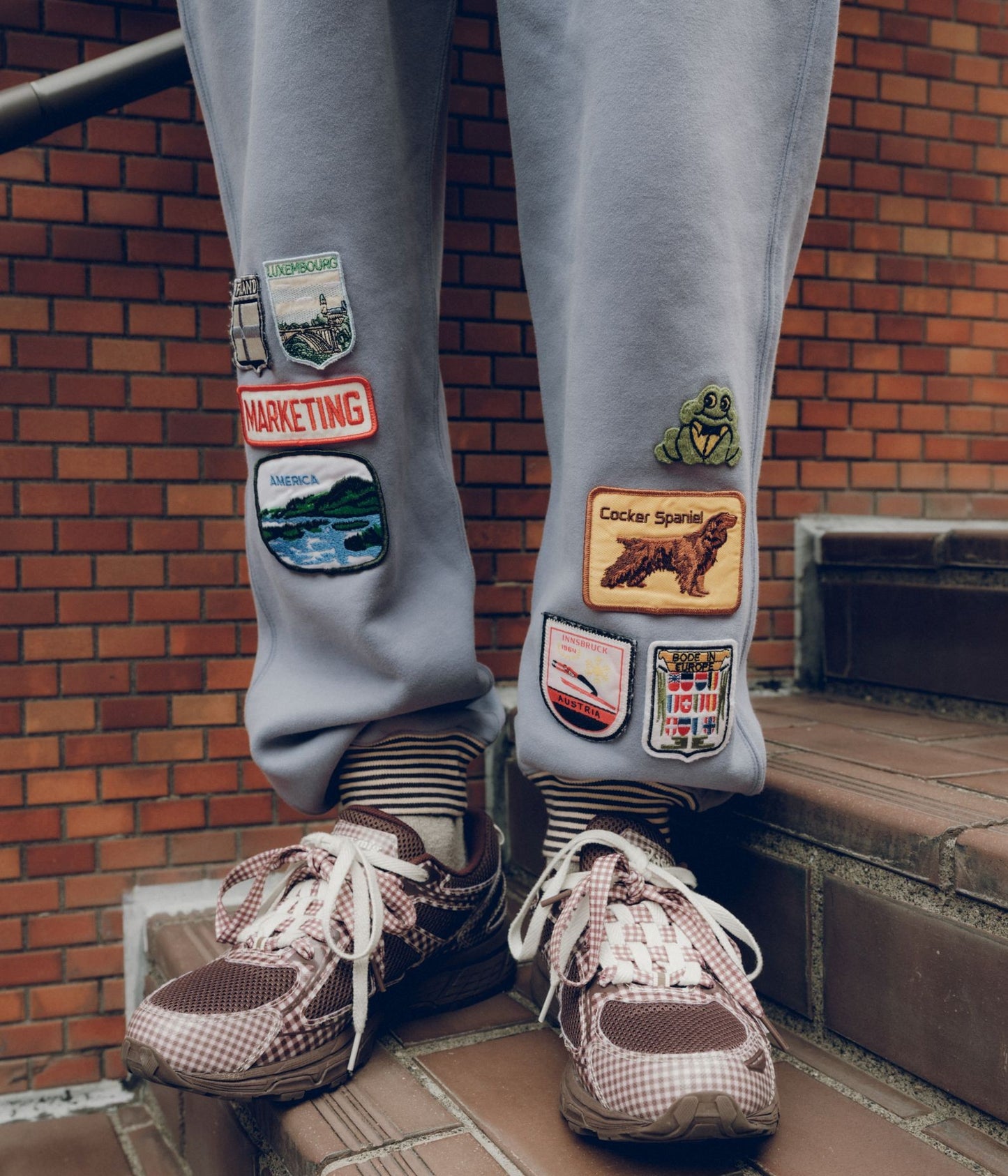 BODE ''WARMUP PATCH JOGGERS'' (BLUE GRAY)