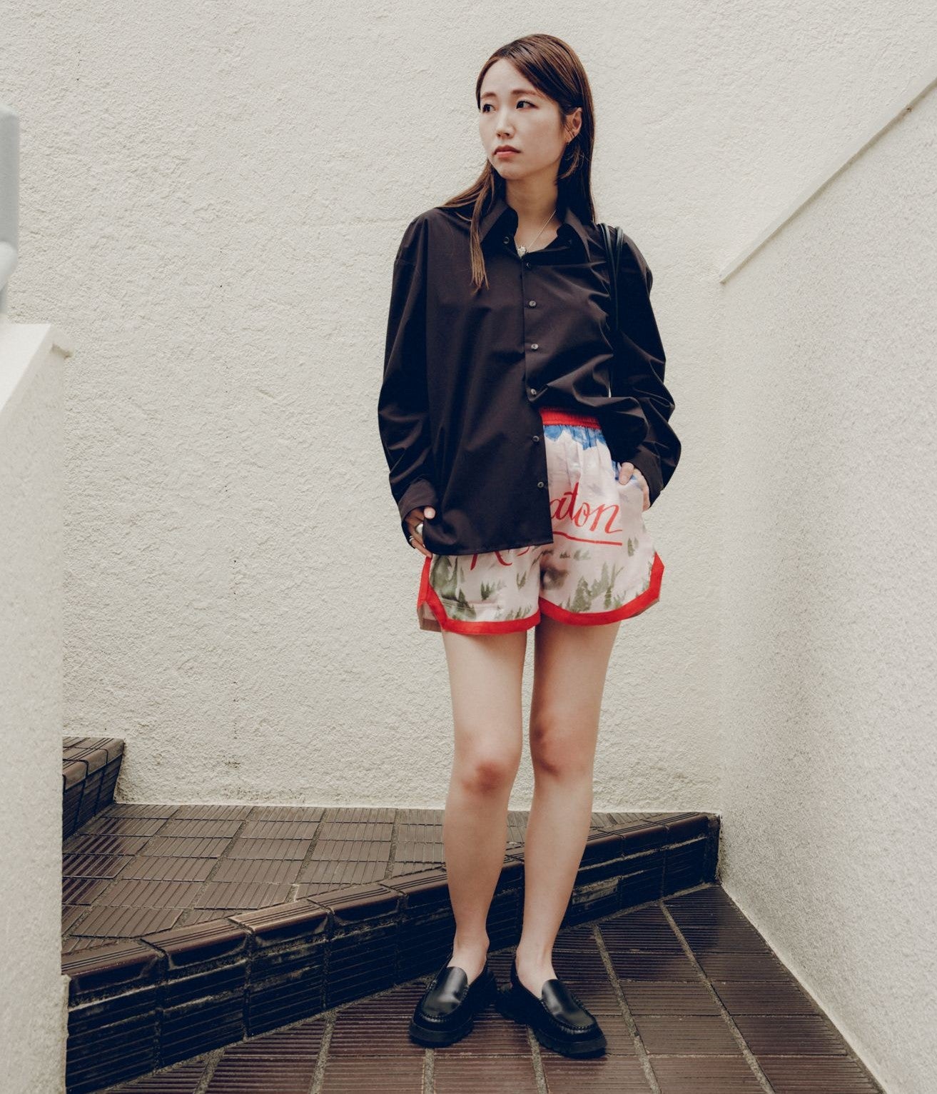 BODE ''POSTCARD GYM SHORTS'' (PINK MULTI)