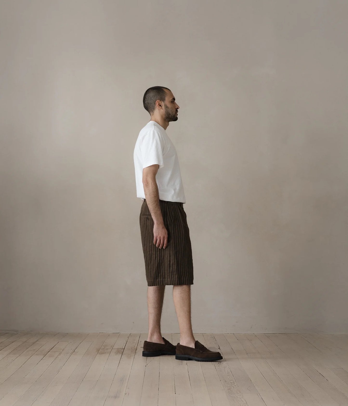 EVAN KINORI ''TWO PLEAT SHORT'' (BROWN)