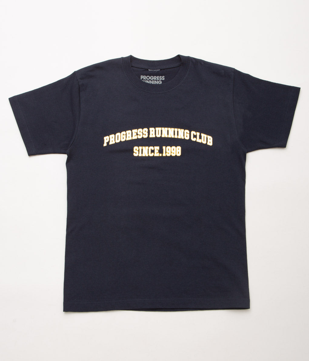 PROGRESS RUNNING CLUB "COLLEGE S/SLV TEE"(NAVY)