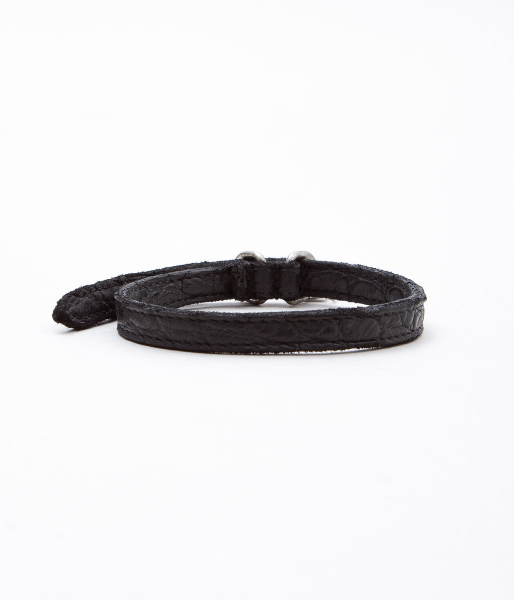 GUIDI"【BLT00B】LEATHER BRACELET CROCODILE (40cm)"(BLKT)