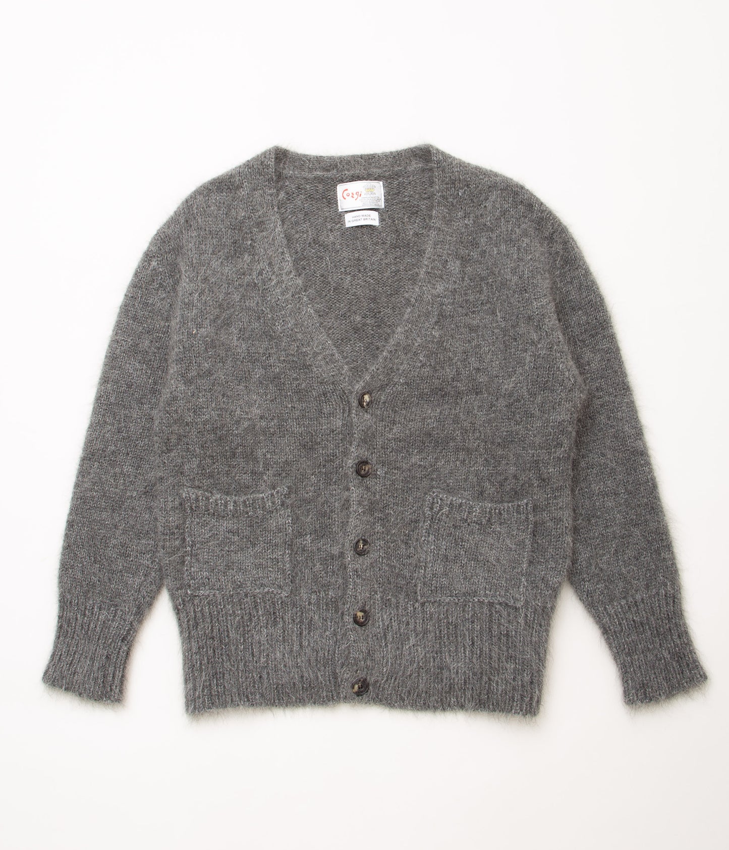 CORGI "No.3485 4PLY MOHAIR / GEELONG WOOL CARDIGAN"(GREY MELANGE)