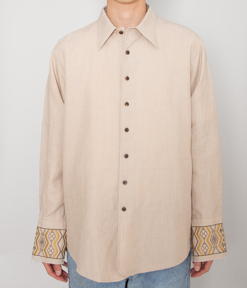 BLACKBIRD "REGULAR COLLAR SHIRT"(BEIGE)