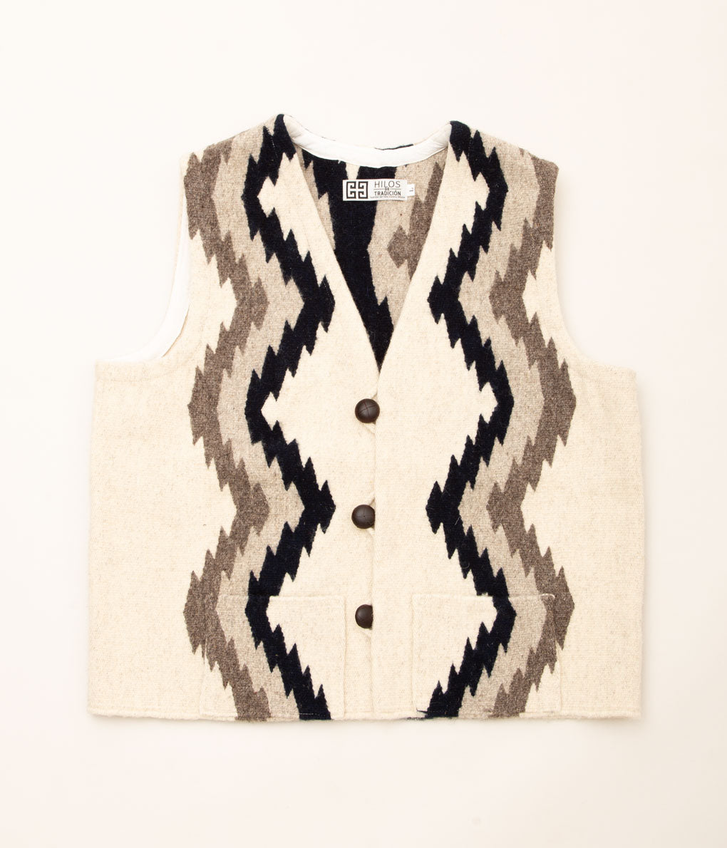 ISAAC VASQUEZ "OAXACA RUG VEST (ZIG-ZAG)"(NATURAL)