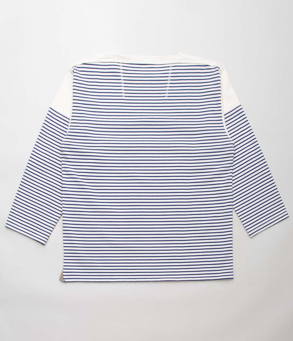 ANSNAM''BORDER BOAT NECK L/S TEE''(WHITE×BLUE)