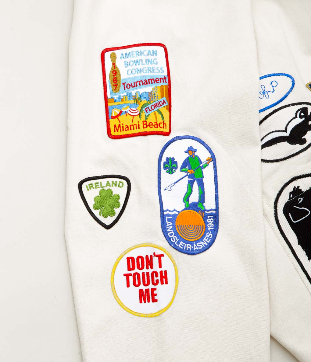 BODE ''CAMBRIDGE PATCH JACKET'' (WHITE MULTI)