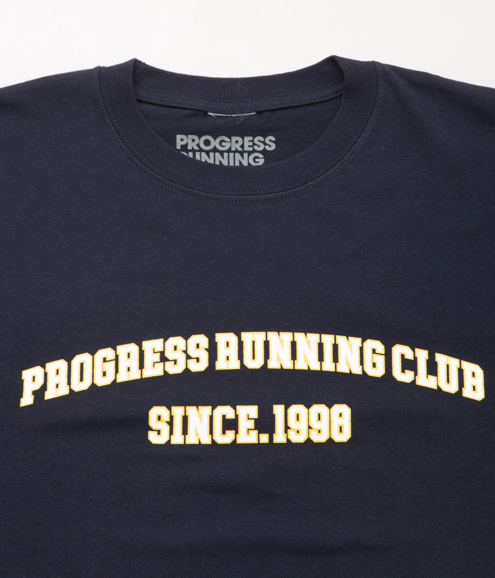 PROGRESS RUNNING CLUB "COLLEGE S/SLV TEE"(NAVY)