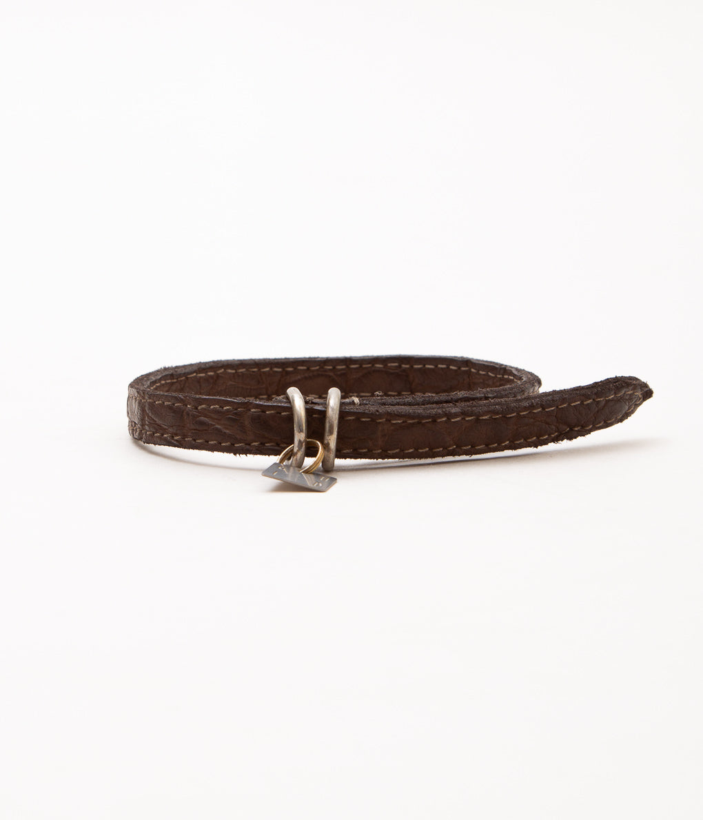 GUIDI"【BLT00B】LEATHER BRACELET CROCODILE (40cm)"(CV60T)