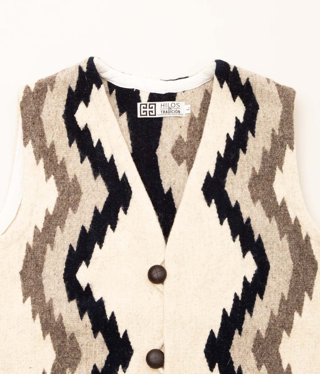 ISAAC VASQUEZ "OAXACA RUG VEST (ZIG-ZAG)"(NATURAL)
