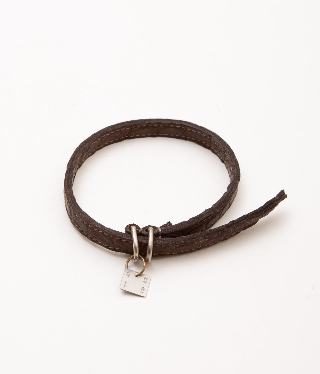 GUIDI"【BLT00B】LEATHER BRACELET CROCODILE (40cm)"(CV60T)