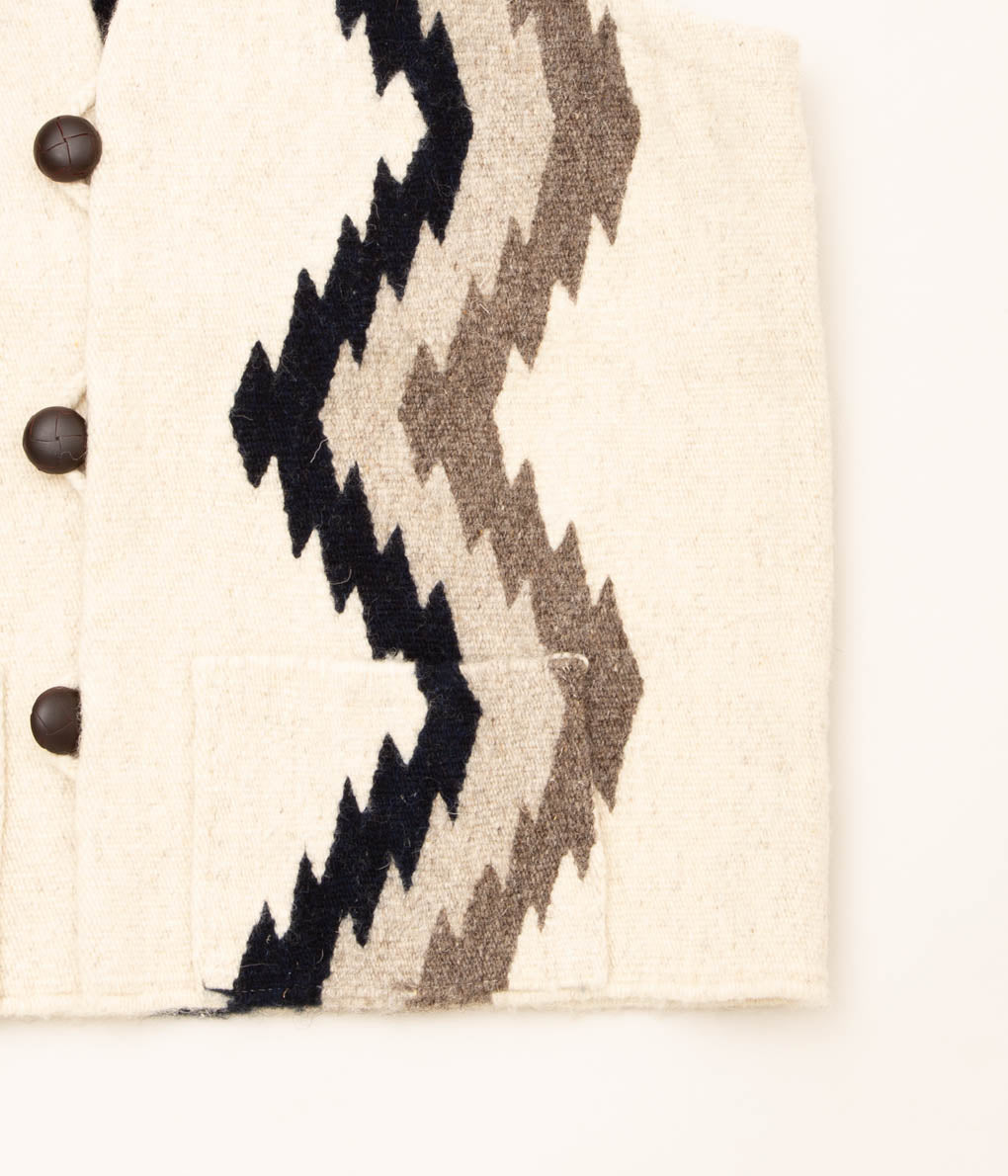 ISAAC VASQUEZ "OAXACA RUG VEST (ZIG-ZAG)"(NATURAL)