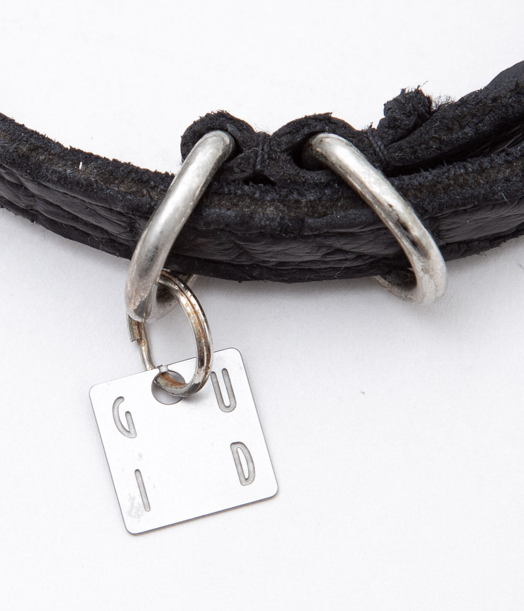 GUIDI"【BLT00B】LEATHER BRACELET CROCODILE (40cm)"(BLKT)