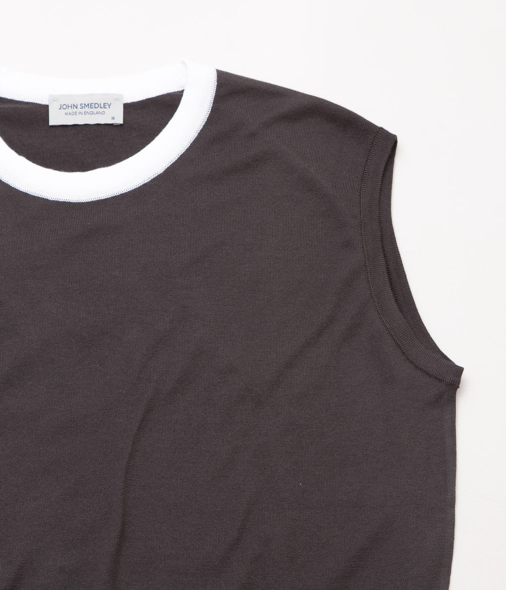 JOHN SMEDLEY "S4682"(CHOCOLATE / WHITE)