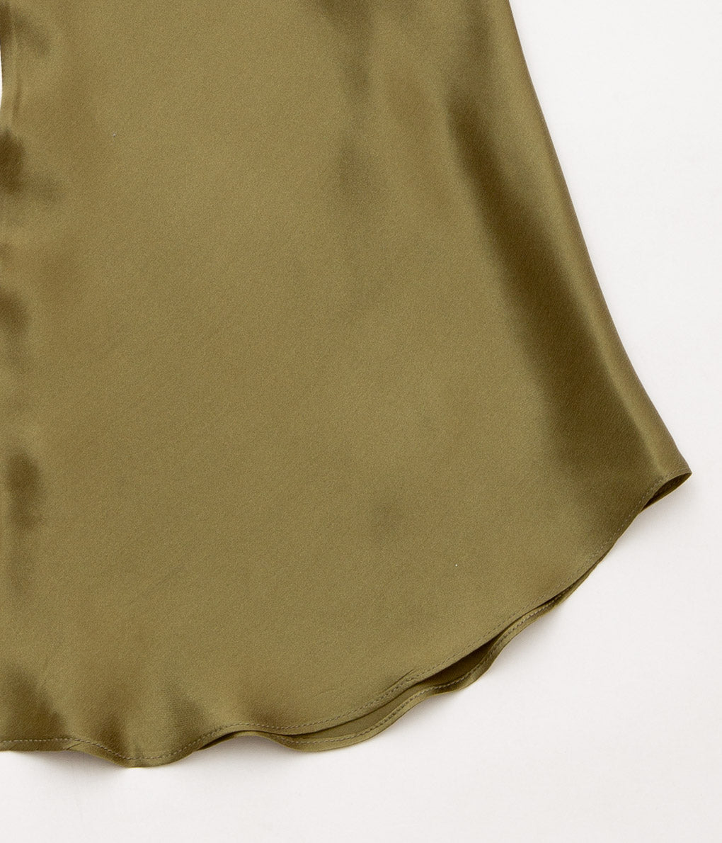 WONDEROUND "TWO TONE TANK TOP WITH HAND DRAWING & PEARL "(KHAKI&IVORY)