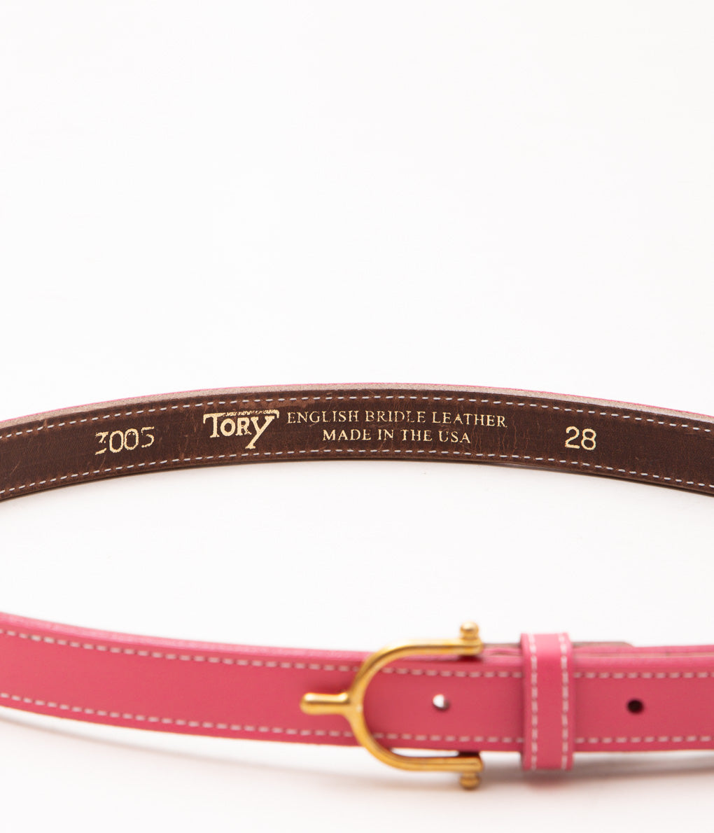 TORY LEATHER ''3005 3/4 BRIDLE LEATHER SPUR BELT'' (HOT PINK)