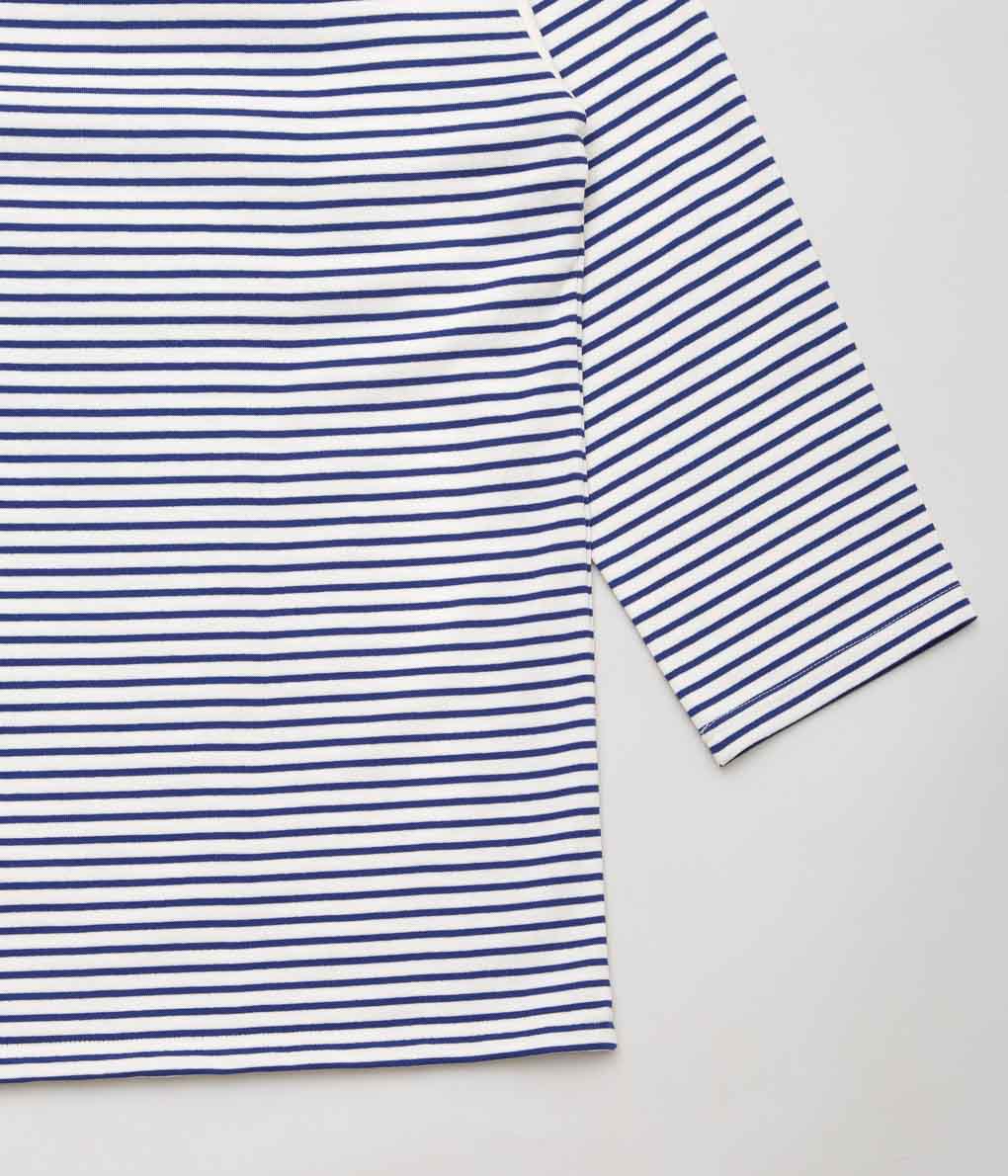 ANSNAM''BORDER BOAT NECK L/S TEE''(WHITE×BLUE)