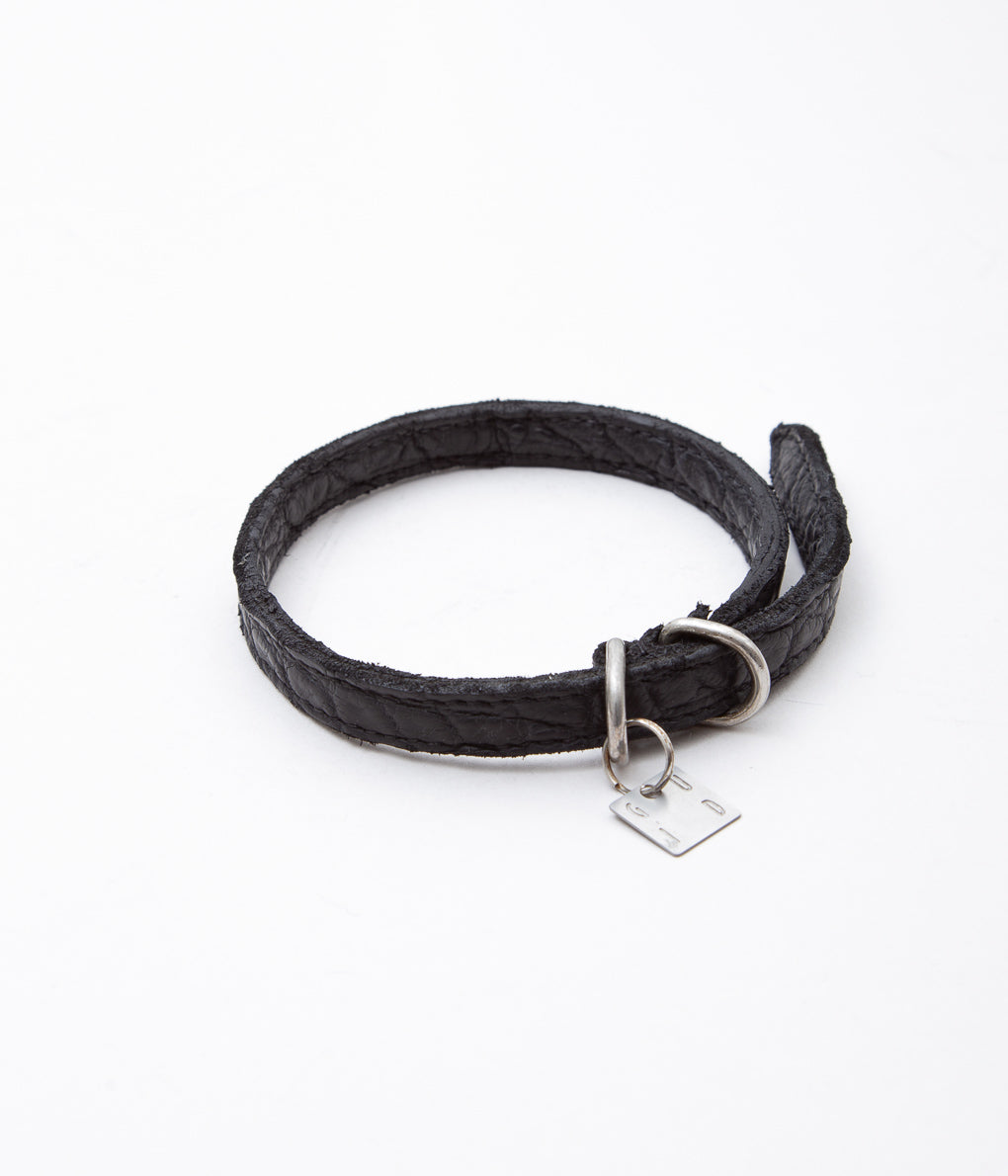 GUIDI"【BLT00B】LEATHER BRACELET CROCODILE (40cm)"(BLKT)