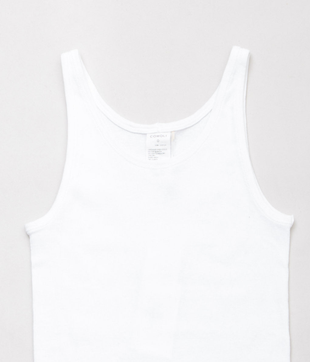 COMOLI  "リブ タンクトップ"(WHITE)
