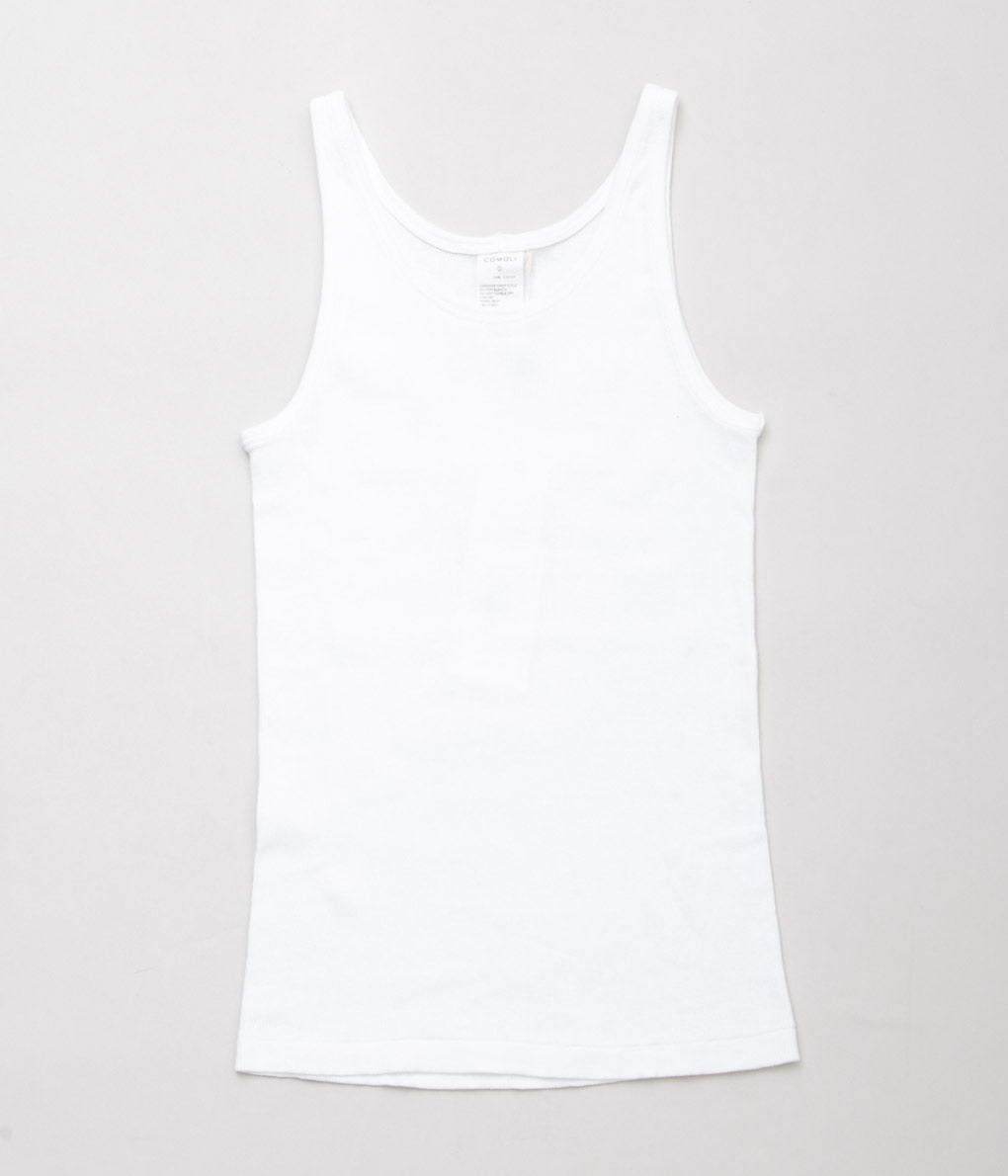 COMOLI  "リブ タンクトップ"(WHITE)