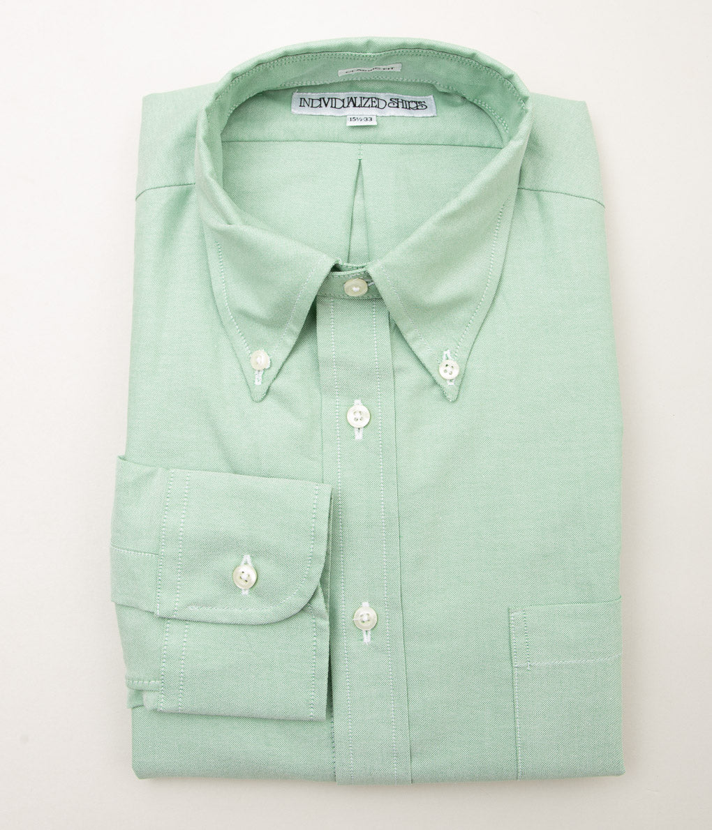 INDIVIDUALIZED SHIRTS "MILTON OXFORD CLASSIC FIT BUTTON DOWN SHIRT"(GREEN)