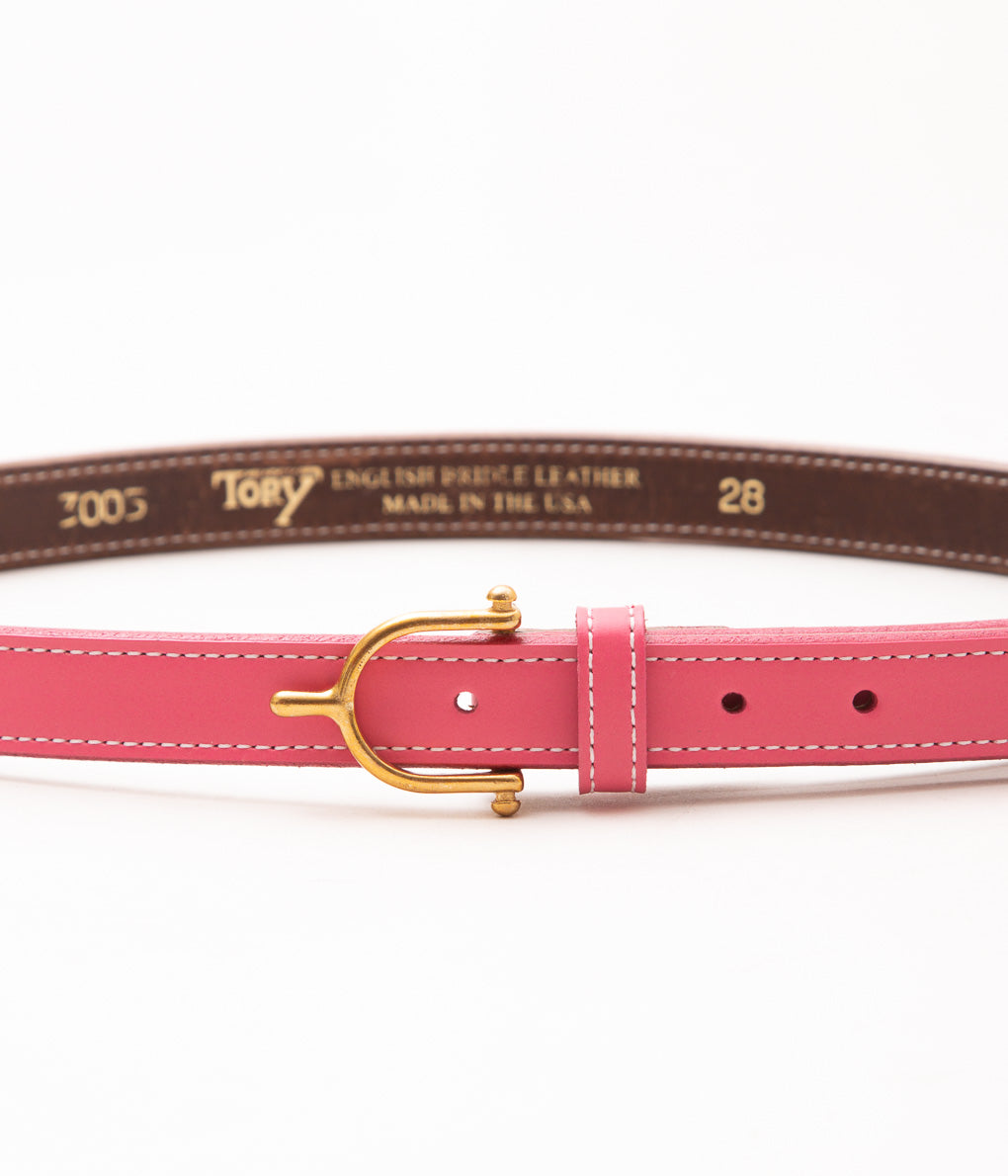TORY LEATHER ''3005 3/4 BRIDLE LEATHER SPUR BELT'' (HOT PINK)