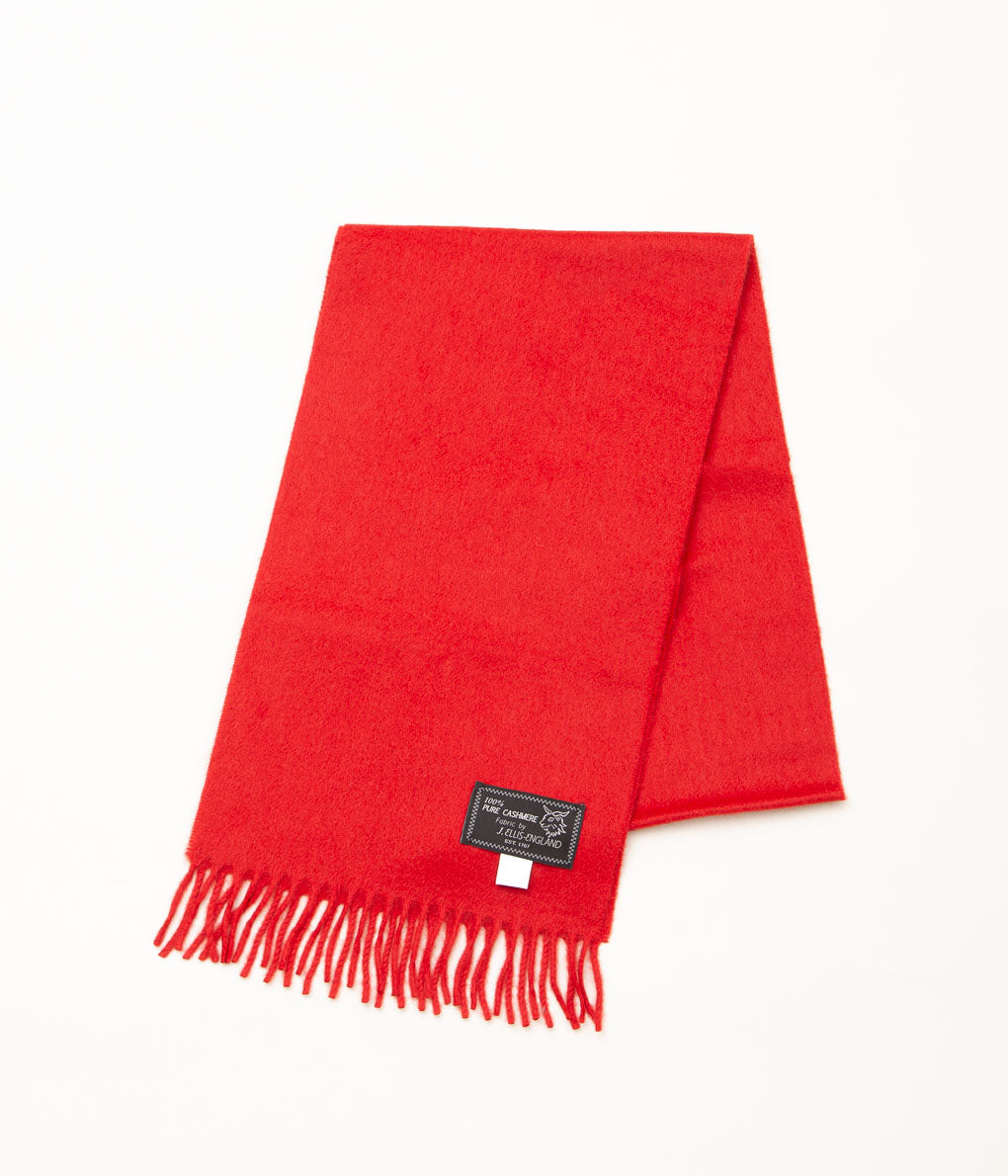 JOSHUA ELLIS" DEADSTOCK CASHMERE CLASSIC PLAIN SCARF"(RED)