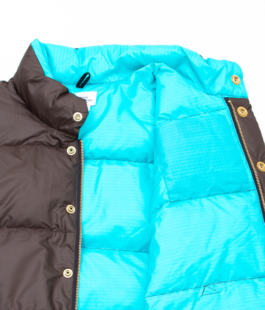 CRESCENT DOWN WORKS "ITALIAN VEST"(CHOCOLATE/EMERALD)