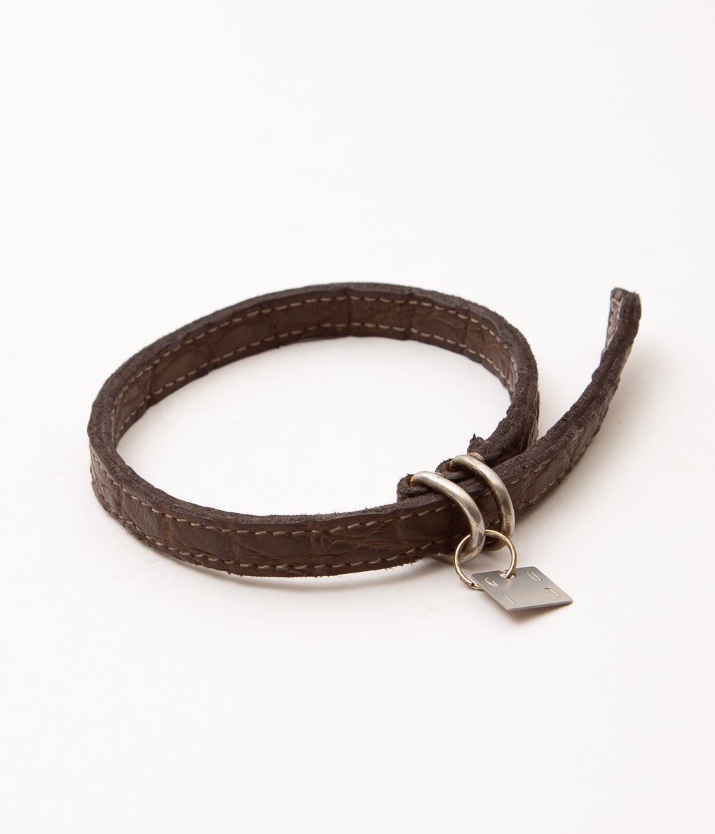 GUIDI"【BLT00B】LEATHER BRACELET CROCODILE (40cm)"(CV60T)