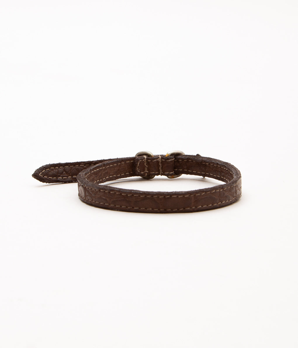 GUIDI"【BLT00B】LEATHER BRACELET CROCODILE (40cm)"(CV60T)