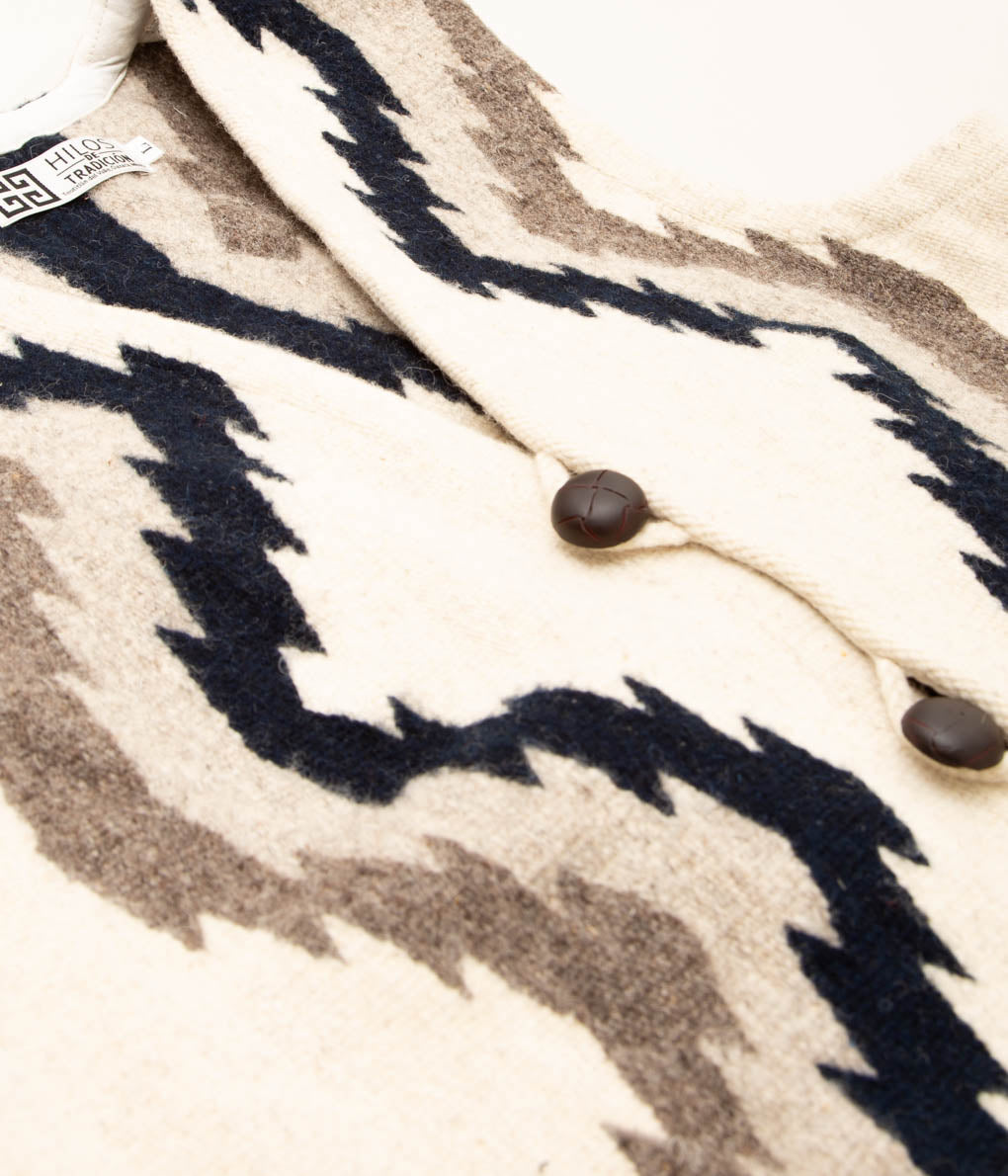 ISAAC VASQUEZ "OAXACA RUG VEST (ZIG-ZAG) "(NATURAL)