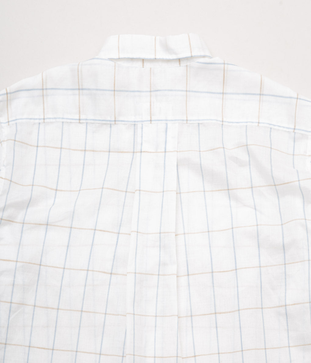 I AM DORK''BIG WORK SHIRT / DEADSTOCK COTTON LINEN''(WHITE CHECK)