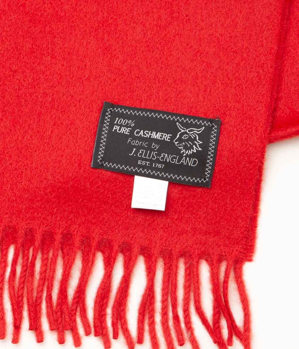 JOSHUA ELLIS" DEADSTOCK CASHMERE CLASSIC PLAIN SCARF"(RED)