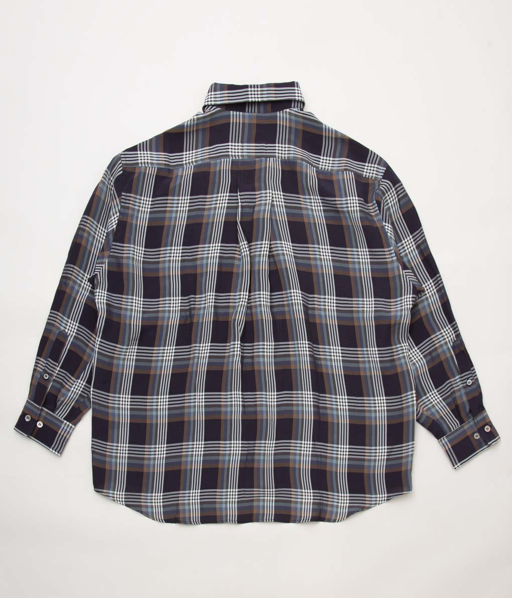 I AM DORK "BIG WORK SHIRT / VISCOSE"(NAVY,WHITE,BLACK CHECK)