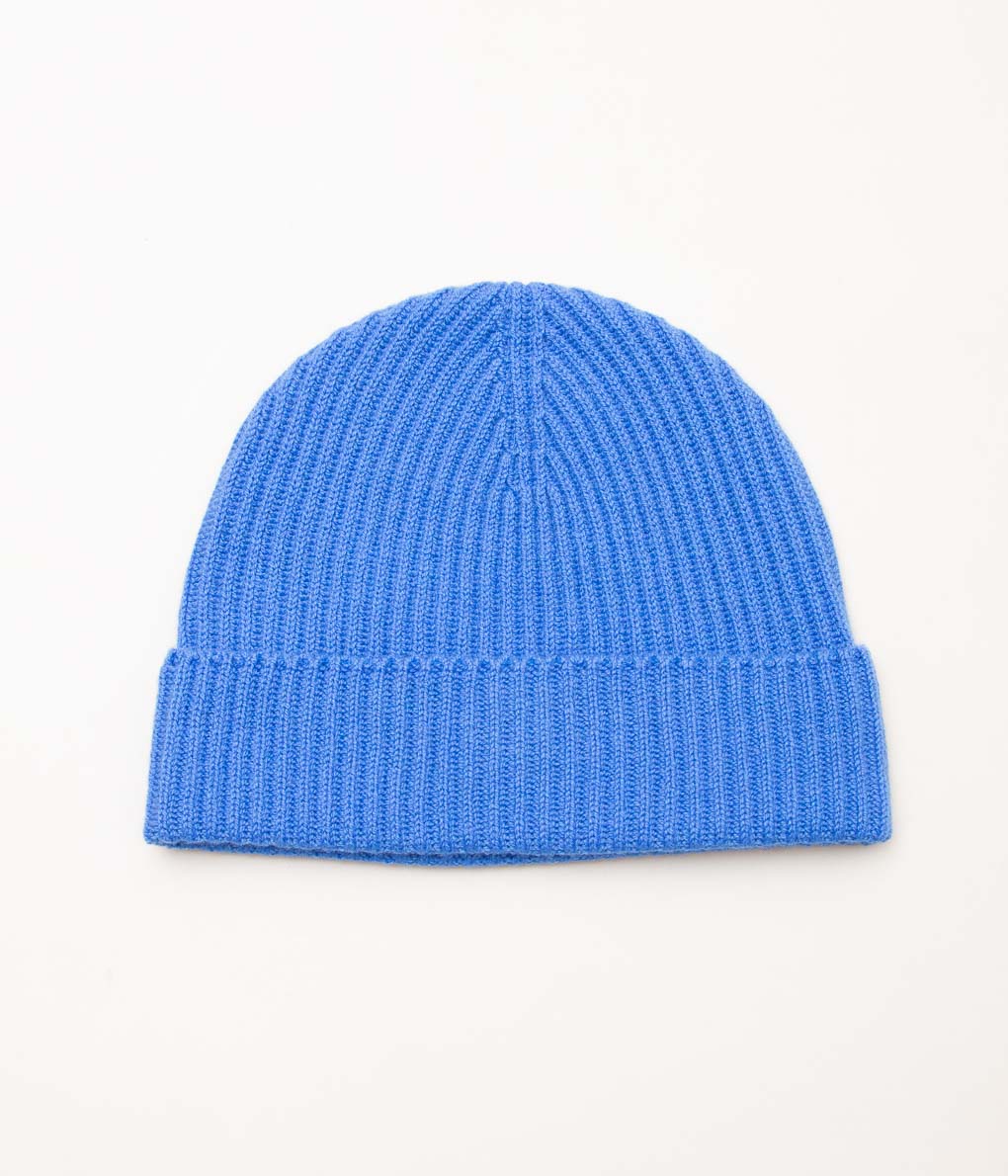 JOHNSTONS OF ELGIN"CASHMERE RIBBED HAT"(SDLUE4991/ORKNEY BLUE)