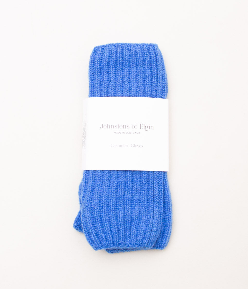 JOHNSTONS OF ELGIN"CASHMERE RIBBED WRISTWARMER"(SD4991/ORKNEY BLUE)