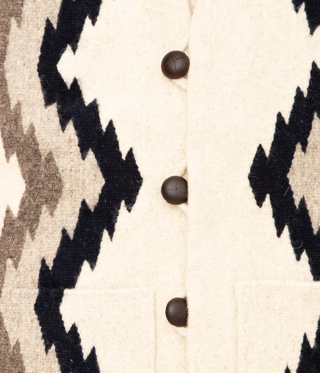 ISAAC VASQUEZ "OAXACA RUG VEST (ZIG-ZAG) "(NATURAL)