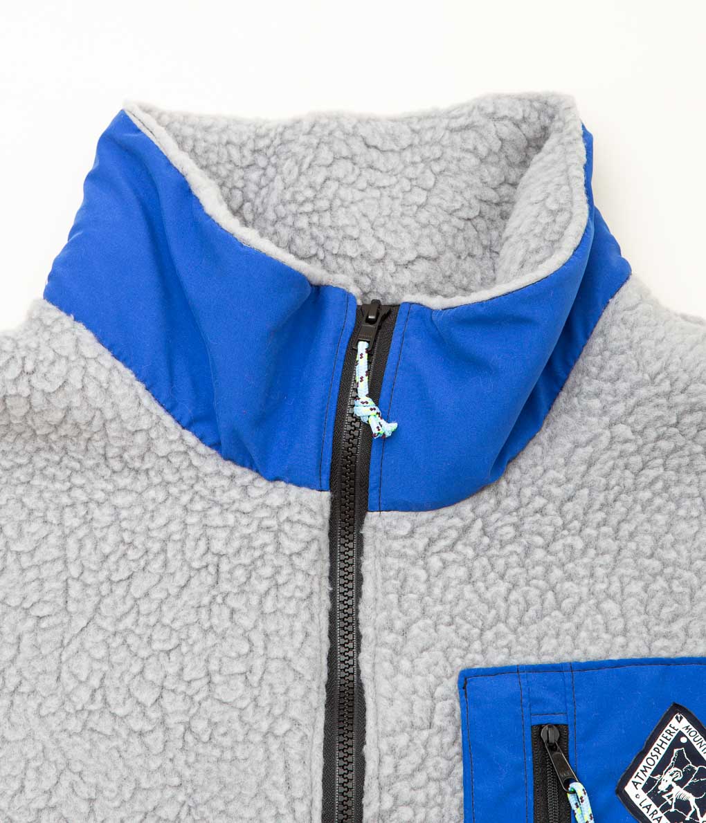 ATMOSPHERE MOUNTAINWORKS "FLEECE VEST"(GREY×BLUE)