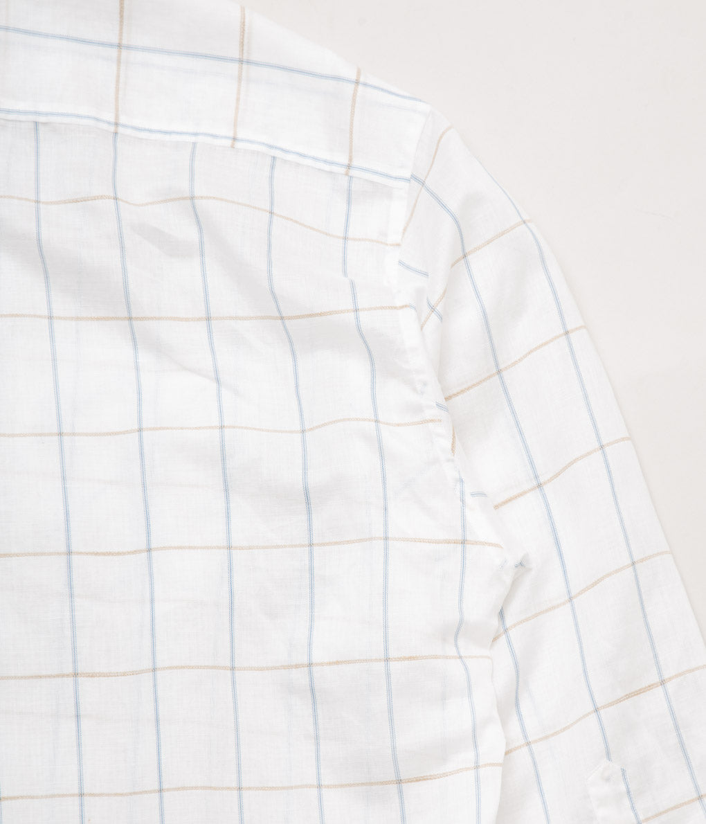 I AM DORK''BIG WORK SHIRT / DEADSTOCK COTTON LINEN''(WHITE CHECK)