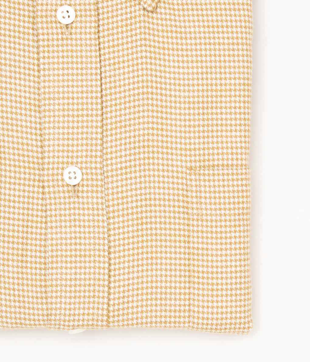 INDIVIDUALIZED SHIRTS "FLANNEL HOUNDSTOOTH (CLASSIC FIT BUTTON DOWN SHIRT)(GOLD)"