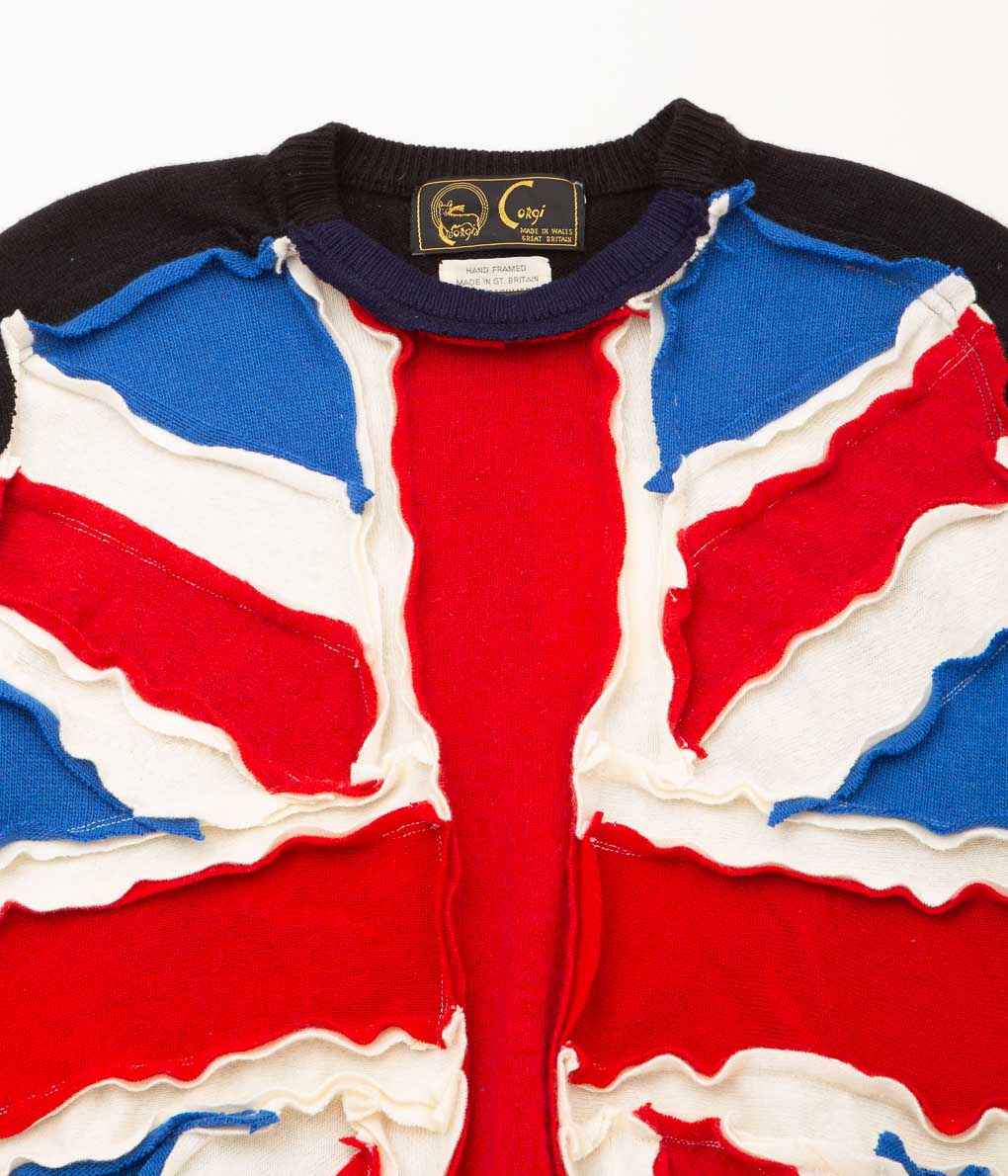 SHINYA NOMOTO"HANDMADE PATCHWORK UNION JACK CASHMERE SWEATER"(BLACK)