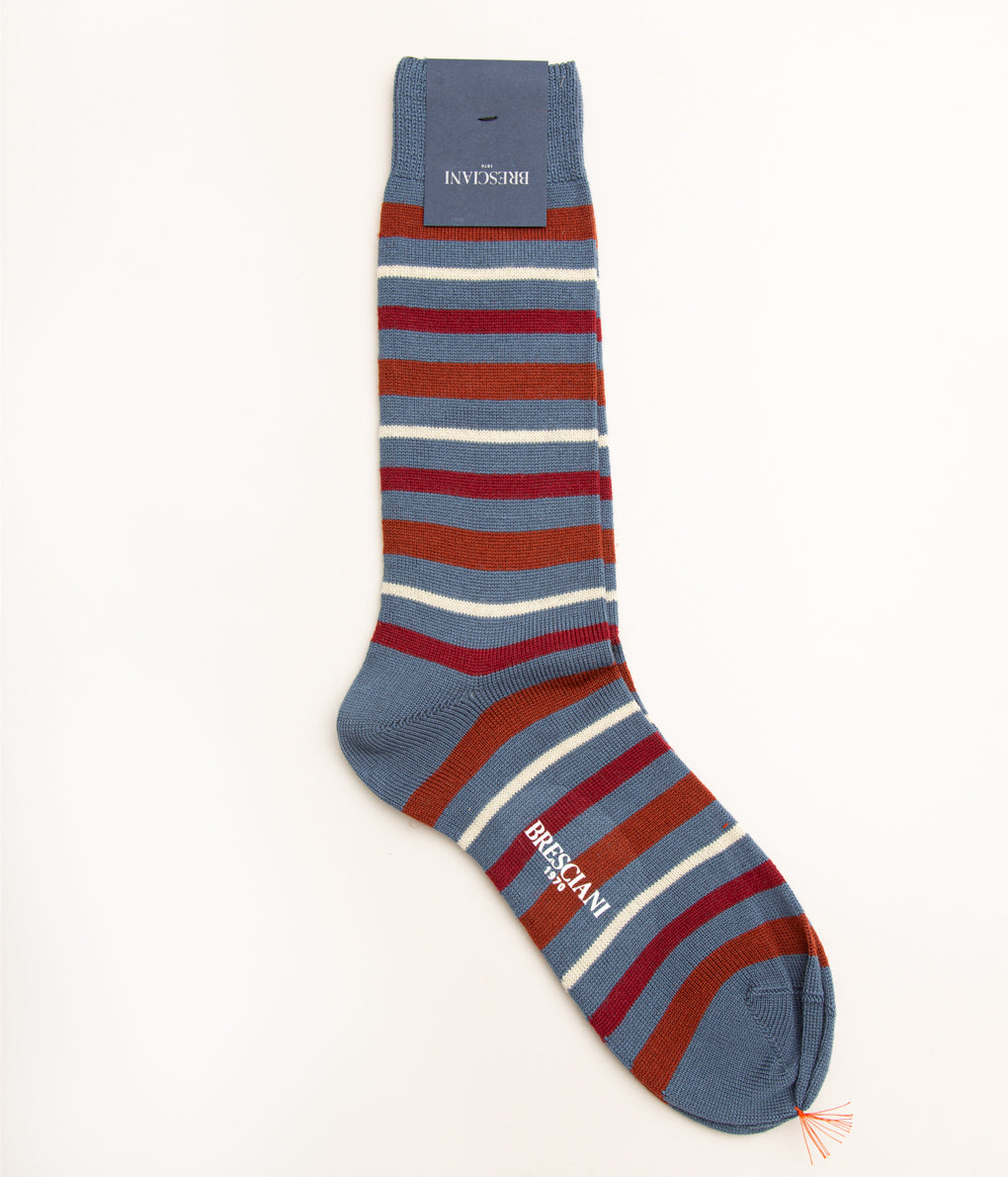 BRESCIANI "MULTI BORDER"(BLUE×ORANGE×RED×ECRU)