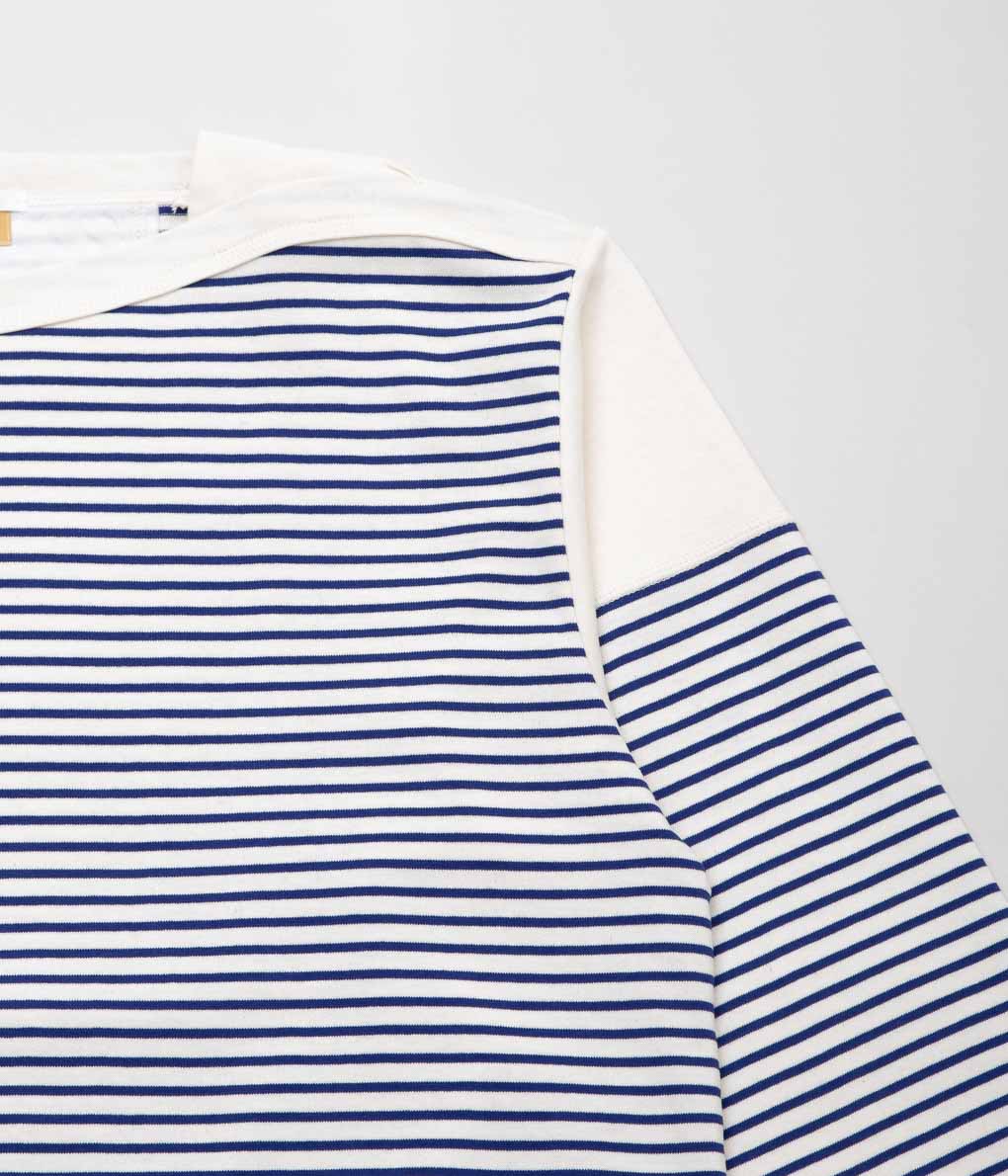 ANSNAM''BORDER BOAT NECK L/S TEE''(WHITE×BLUE)