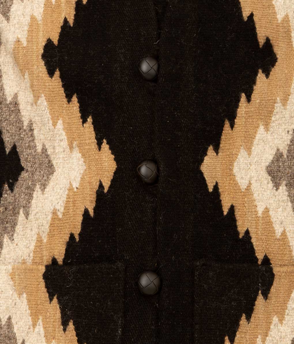 ISAAC VASQUEZ "OAXACA RUG VEST (ZIG-ZAG) "(BLACK)