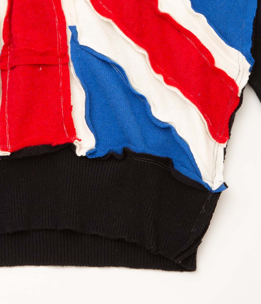 SHINYA NOMOTO"HANDMADE PATCHWORK UNION JACK CASHMERE SWEATER"(BLACK)