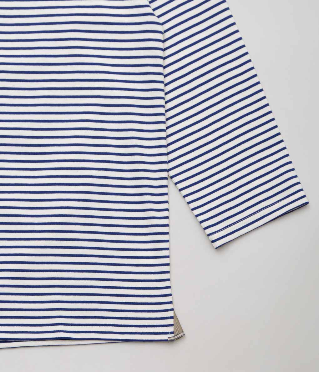 ANSNAM''BORDER BOAT NECK L/S TEE''(WHITE×BLUE)