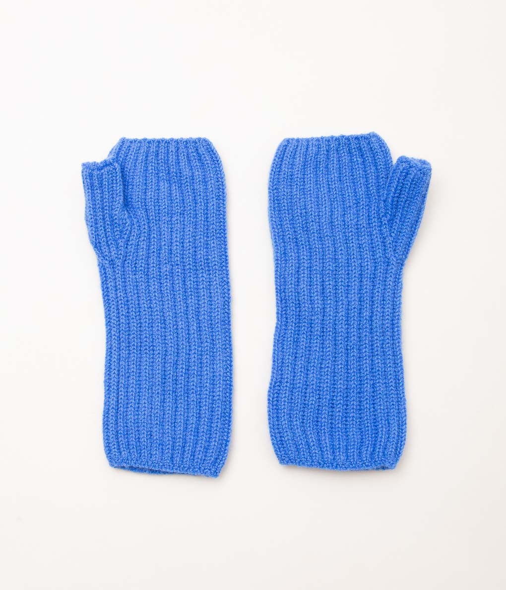 JOHNSTONS OF ELGIN"CASHMERE RIBBED WRISTWARMER"(SD4991/ORKNEY BLUE)