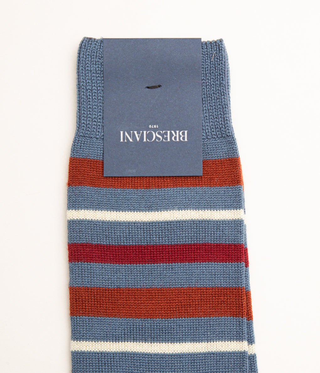 BRESCIANI "MULTI BORDER"(BLUE×ORANGE×RED×ECRU)