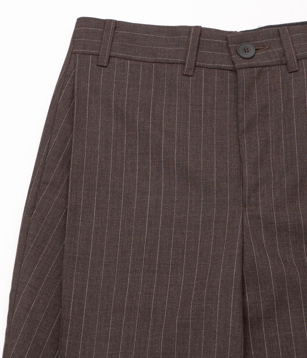 LEA BOBERG "D.P. TROUSERS (JAPANESE TROPICAL WOOL)"(BROWN STRIPE)