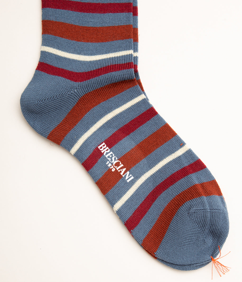 BRESCIANI "MULTI BORDER"(BLUE×ORANGE×RED×ECRU)